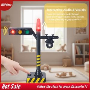 【COD】🔥🔥🔥 Simulation Road Sign Mini Traffic Signal Light Toy Model with LED for Kids Educational Traffic Set