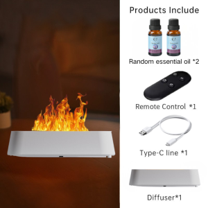 เครื่องพ่นไอน้ํา โคมไฟอโรม่า มีรีโมท ทําความชื้นในห้อง flame humidifier for Christmas gifts Aroma Diffuser Humidifer