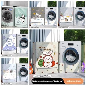 OWTWO UV Resistant Washing Machine Cover Dustproof Waterproof Washer Cover Cloth Cute Thickened Washer Cover for Front Opening Washer Fully Automatic