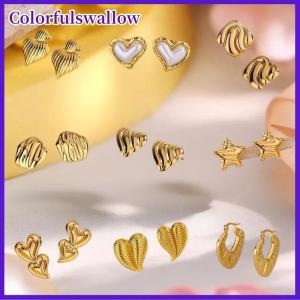 Colorfulswallow Thời Trang Vàng Màu Bông Tai Zircon Trang Trí Kim Loại Dangle Bông Tai Cổ Điển Hollow Drop Bông Tai Phụ Nữ Hợp Thời Trang Đồ Trang Sức Quà Tặng