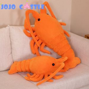 JOJO CASTLE 53/68cm Kawaii Red Lobster Plush Toys Stuffed Animal Shrimp Lifelike Crayfish Doll Soft Funny Pillow Birthday Gifts for Kid Baby