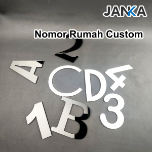 JANKA Angka Akrilik Huruf Timbul Acrylic Nomor Pintu Rumah Kamar Kost Tulisan Timbul Penanda Kamar Apartemen Hotel Elegant Aesthetic Tebal