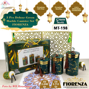 FIORENZA 3pcs Toples duluxe marble series keramik set / food jar / canister set seri 198