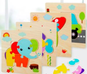SNI SIMPLE JIGSAW PUZZLE 15CM PUZZLE KAYU GAMBAR HEWAN DAN KENDARAAN LUCU (Y-49)
