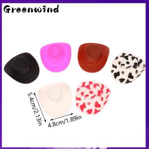 【Greenwind】 10pcs ตุ๊กตาพลาสติกขนาดเล็กหมวกคาวบอยตะวันตกหมวกหนังวัวสำหรับตกแต่งตุ๊กตา