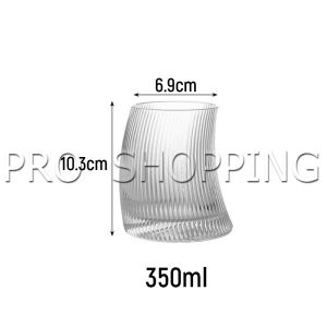 Pro แก้วค็อกเทล ปลายโค้งกระจกคุณภาพดีดีไซค์เก๋ แก้วน้ำผลไม้ แก้วแก้วลายทาง 350ml 500ml Glass cup