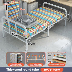 Ditto Metal Folding Bed 100/120CM Black/White Single Foldable Portable Bedroom Folding Bed Single Heavy Duty Bed Frame