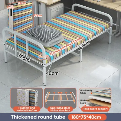 Gold Katil Lipat Foldable Bed Frame Portable Office Nap Bed Folding Bed katil bujang Bed/Katil Single Besi Lipat Bedroom Furniture 折叠床