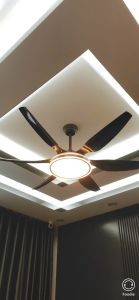 {BH 5 năm Động cơ lõi đồng DC 6 cấp độ} Quạt Trần Đèn 6 Cánh Tự Động chế độ đảo chiều hút ẩm Đèn Led 3 màu AS GER69