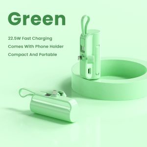 ***Xiaom 20000mAh Powerbank Built in Cable 2in1 Fast Charging Type C iPhone Mini Power Bank Portable