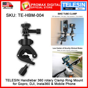 TELESIN TE-HBM-004 Handlebar Clamp Bike Tube 360 Rotary Clamp Ring Mount for Action Cam Gopro DJI Insta360