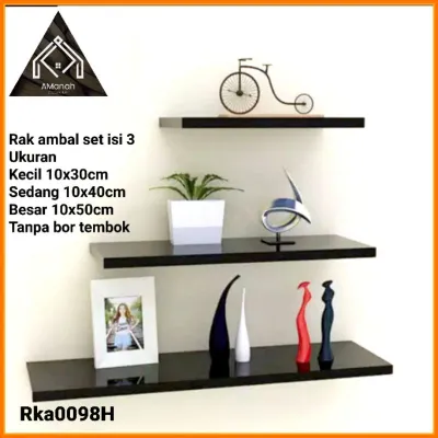 [COD] RAK PAJANG DINDING MINIMALIS 1SET ISI 3 - RAK AMBALAN - RAK KAYU DINDING AMBAL