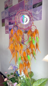 Handwoven 3D macrames xoay đầy màu sắc Owl dreamcatchers với lông cho Treo tường nhà trang trí trang trí quà tặng