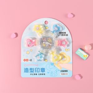 Christmas Gift Halloween Hot Sanrio Kawaii Roller Handle Seal Hello Kitty Cartoon Child Medal Toy Kuromi Cartoon Ink Pad Suit Small Gift Wholesale new