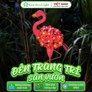 Đèn Trang Trí Năng Lượng Mặt Trời Hồng Hạc Đỏ Tiêu Chuẩn Chống Nước IP44 Tự Động Sáng Vào Ban Đêm - DA3013