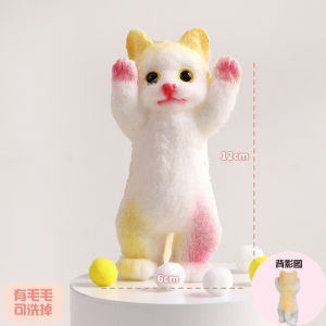 Cat Squishy Toy Stress Relief Fidget Sensory Toy Realistic Orange Kitten Simulation Soft Squeeze Gift For Kids Adults Anxiety Relaxation Stretchy Slow Rebound