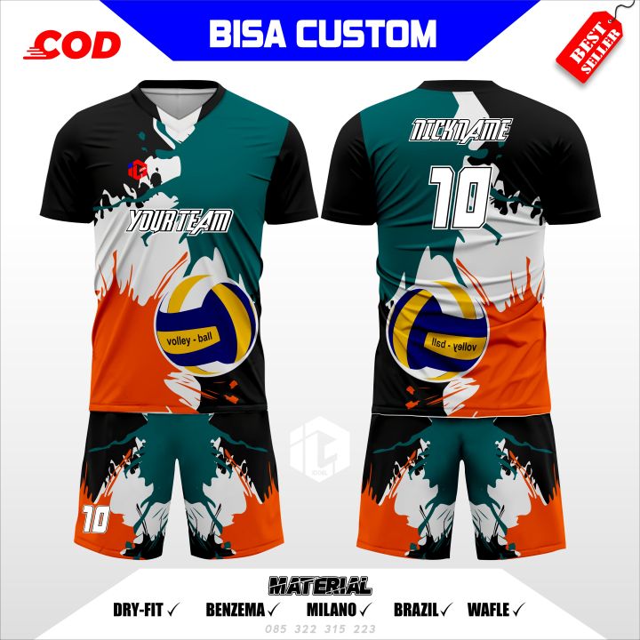 jersey set volly baju voli full gratis tambah