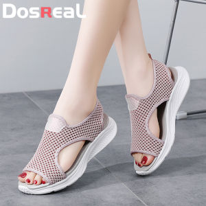 DOSREAL Flat Sandals for Women Elegant Classy Large Size 35-42 Korean Fashion New Summer Women Chunky Sandals Casual sport Anti-slip Muffin Sandals shoes
