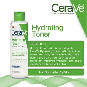 CeraVe Hydrating Toner & Hydrating Lotion Niacinamide Hyaluronic Acid Ceramide Moisturizer Toner