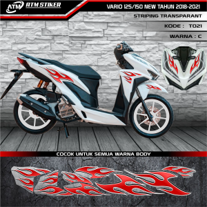 Stiker striping variasi transparant honda all new vario 125/150 tahun 2018-2021
