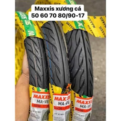 Vỏ lốp Maxxis V6 5060/90-17 gai xương cá phượng hoàng. Vỏ dùng ruột.