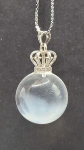 (SG Seller Ready Stocks) Natural Rock Quartz Blue Needle Pendant 16mm+ 天然白水晶蓝针吊坠 16+毫米