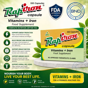 RAPIRON Capsule (Vitamins + Iron) Food Supplement FDA Approved BNDCORP