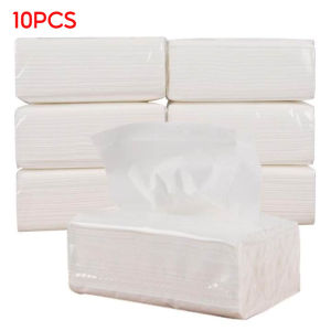 Yoice 10 Packs Wood Pulp Facial Tissue Household Facial Tissue Bathroom Tissue Paper Towel Tissue