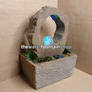 Indoor Desktop Rolling Crystal Ball Fengshui Water Feature Fountain With LED Light For Tabletop