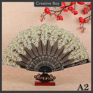 [Creative] Cổ Điển Ren Gấp Fan Dance Cầm Tay Người Hâm Mộ Trung Quốc Khiêu Vũ Fan Ảnh Đạo Cụ Đám Cưới Đảng Trang Trí Trang Trí Thủ Công Quà Tặng