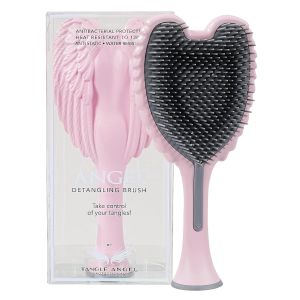 Lược gỡ rối tóc Tangle Angel - Lược gỡ rối tóc cánh thiên thần chống tĩnh điện với lông mềm mại và linh hoạt dành cho tóc thẳng và tóc gợn sóng lược gỡ rối dành cho nữ dùng cho tóc khô và ướt màu hồng bóng.
