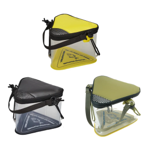 Triangle Bucket Multifunctional Minnow Bucket with Net Lid Collapsible Live Fish Bucket Live Baits Container Portable