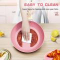 Innerwell Pink Non Stick Frying Pan Set (6PCS) With lid NonStick Coating Fry Pan Suitable All Stove. 