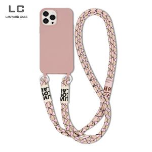 LC Casing HP tali gantung handmade for iPhone 16 15 14 13 12 Mini 11 Pro Max Plus Warna Hitam Pink