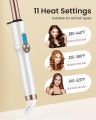 1 1/4 Inch Extra Long Barrel Curling Wand, Ceramic Tourmaline Curling Wand Professional Dual Voltage with Adjustable Temperature. 