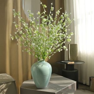 WARMIE Plastic Artificial Snow Willow Branches Lifelike Handmade Fake Plants Green Plant DIY Simulation Snow Willow Home Wedding Decoration