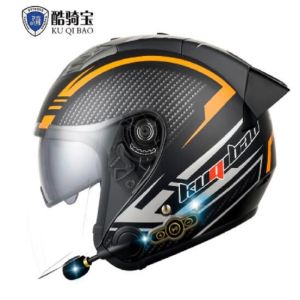 Men Women Open Face 3/4 Bluetooth Built-In Motorcycle Helmet DOT Approved Waterproof Double Anti-Fog Anti-Scratch Visors