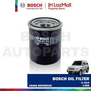 Bosch Oil Filter for Mitsubishi Pajero iO Gas 1999 to 2005