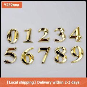 【Local shipping】 1PC chiều cao 5cm vàng Nhà nhãn dán Địa chỉ cửa nhãn vàng nhà Hiện Đại Số