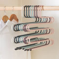 S-SHAPE5 Layer Pants Hanger-Pants Trousers Hanger Multi Clothing Towel Storage Rack Closet Space Saver. 