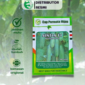 Benih Timun SINTIA F1 80 Biji Timun Hijau Hibrida Cap PERMATA HIJAU Tidak Pahit Kemasan Original Pabrik