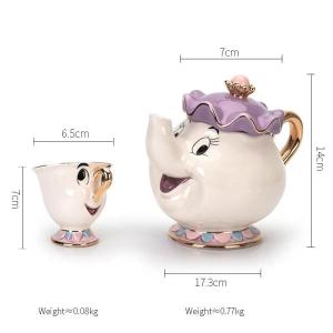 Cartoon Beauty And The Beast Teapot Cute Design Coffee Pots Mug Mrs Potts Chip Cup Tea Pot Tea Mug Set Home Decor Ornament Gift2026