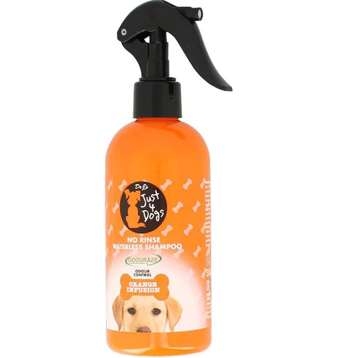 Just 4 Dogs No Rinse Waterless Shampoo Orange Infusion 300ml Made in