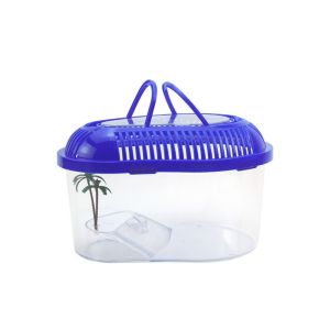GGTU 1PC Goldfish Feeding Box with Handle Plastic Durable Turtle Habitat Reptile Container Turtle Tank Spider Jar
