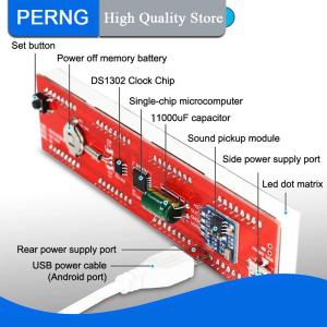 [PERNG] Tehe LED Music Spectrum Kit Dot Matrix Clock DIY Parts Electronic Welding Pick Up Rhythm Light