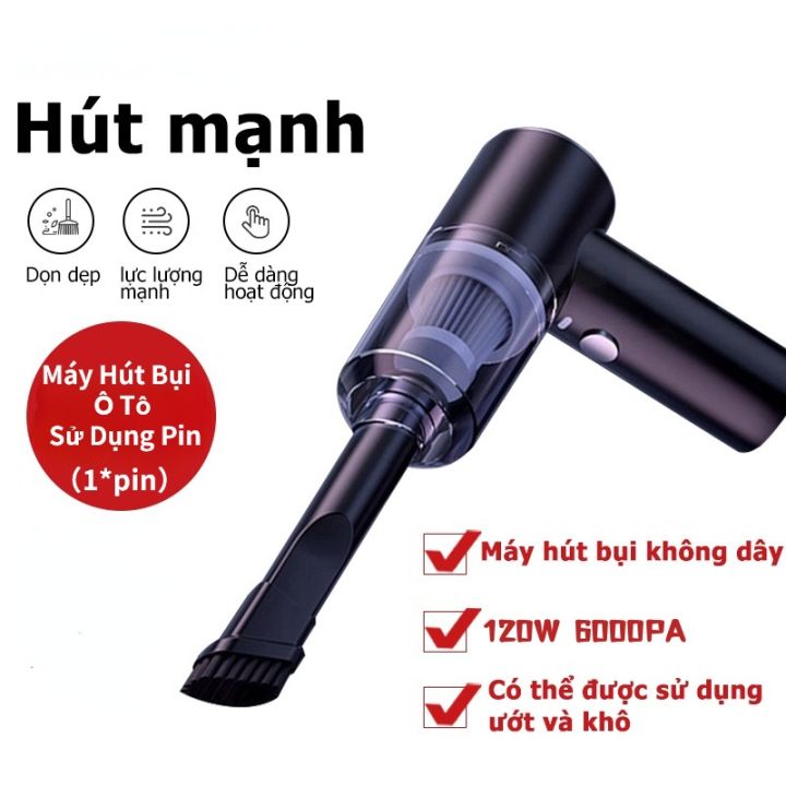 Máy Hút Bụi Cầm Tay Không Dây Đa Năng Cầm Tay Pin Sạc 120w, Hút Bụi ...