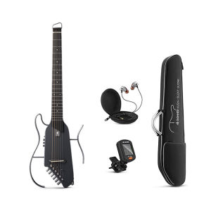 Donner HUSH-I Travel Guitar Headless Silent Guitar Removable Frames Ultra Light Acoustic Electric Guitar with Gig Bag Hush I Silent Guitar HUSH I