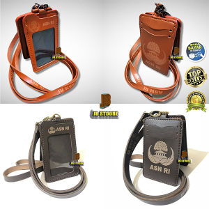 Tempat Id Card ASN Kulit Gantung / Id Card Holder Asn Kalung Kulit / Name Tag asn tali kulit