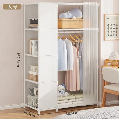 QUOKKA Wardrobe Steel Frame Reinforced Combination Simple Modern Storage Rack Clothes Rack Almari Pakaian Rangka Keluli Gabungan Bertetulang Rak Penyimpanan Moden Mudah Rak Pakaian 简易衣橱防尘衣柜钢架加固组合简约现代置物架