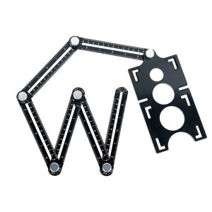 Aluminum Alloy 6/9/12 Fold Adjustable with Locate Head Angle Finder Angle Measuring Ruler Carpenter Tools Folding Ruler Tile Hole Locator